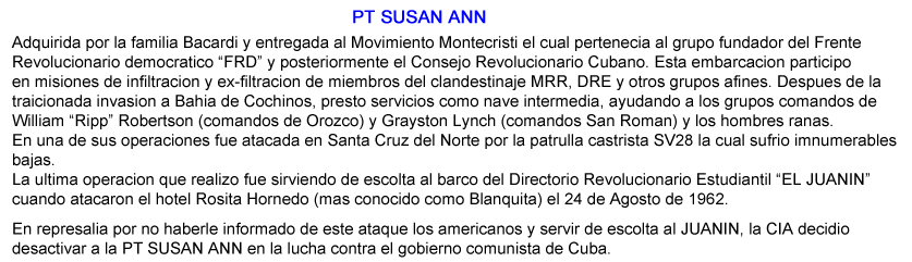 escrito sobre la PT Susan Ann